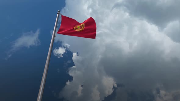 Kyrgyzstan Flag Waving 2K