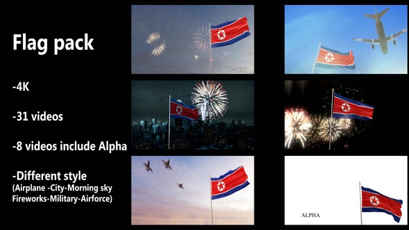 north Korea Flag Pack