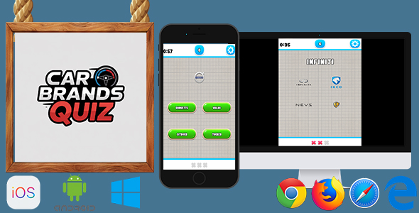 Car Brands Quiz - HTML5 Game (Phaser 3)