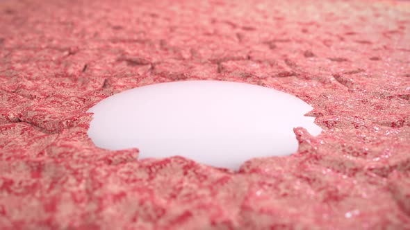 Macro of the drop moisturizer and ointment for sun burns on the dry skin cells 4k