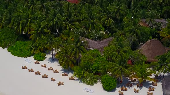 Aerial landscape of shore beach by sea with sand background