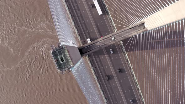 Vehicles Crossing the Prince of Wales Bridge in the UK