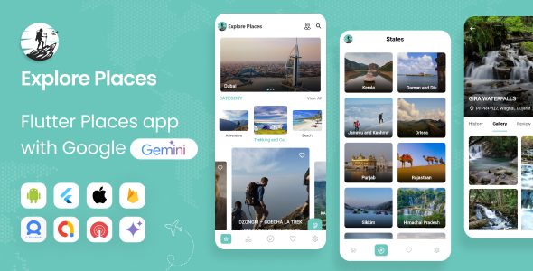 Explore Places - Flutter Places App with Firebase Backend | Place App | With AI