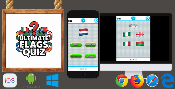 Ultimate Flags Quiz - HTML5 Game (Phaser 3)