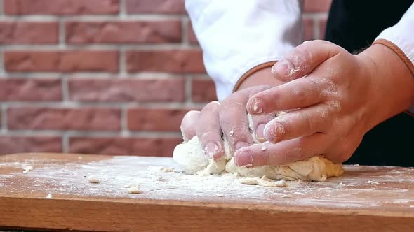 Making Dough, Kneating in the Kitchen