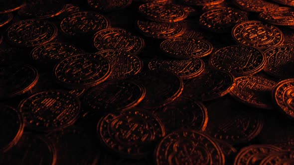 Pile Of Gold Coins Revealed In Firelight