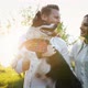 Beautiful Couple Walking Dogs and Bonding in Nature - VideoHive Item for Sale