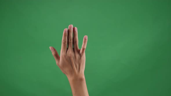 Two Clicks Three Fingers On Green Screen Background