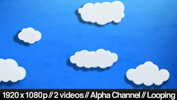 Cartoon Clouds Floating Across Screen in 2D Scene