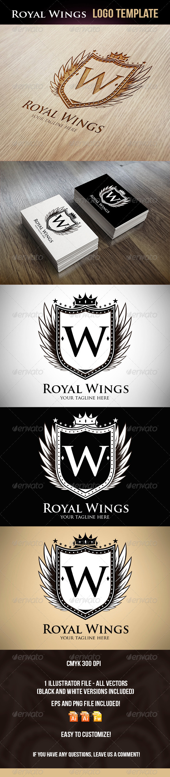 Royal Wings Logo Template