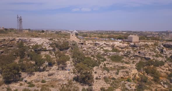 Aerial view of Malta wild nature.