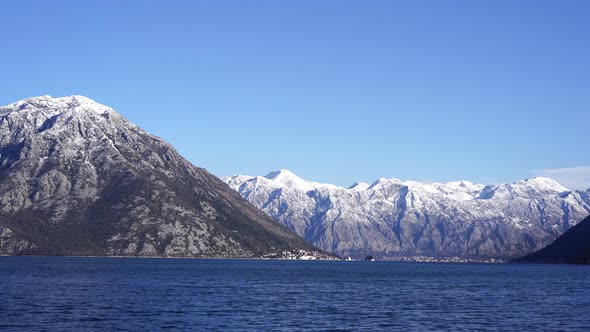 Kotor Bay in the Snow in Winter