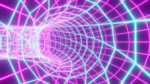 Net Spider Pink And Blue Tunnel Vj Loop Background 4K