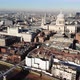 Aerial shot of St Pauls Cathedral and Millennium Bridge on a hazy sunny day - VideoHive Item for Sale