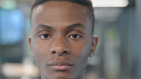 Face Close up of African Man Looking at the Camera