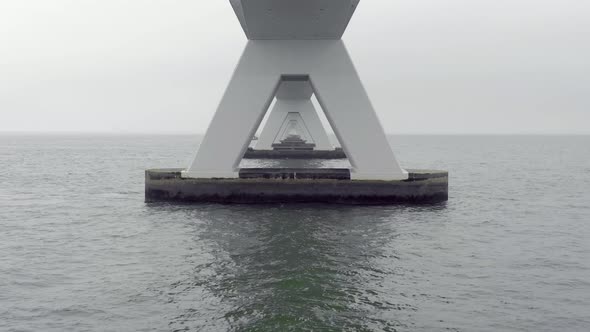 Underside View of the Zeelandbrug Bridge the Longest Bridge in the Netherlands