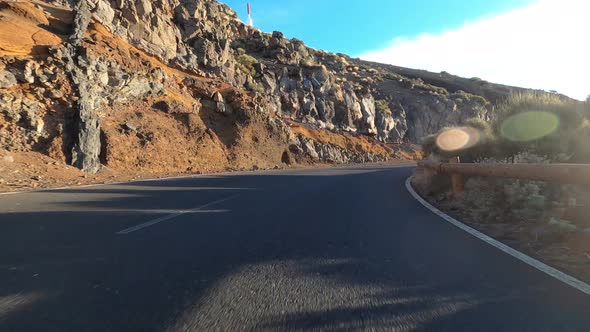 Road in Teide National Park, Tenerife, Canary Islands, Spain