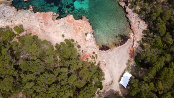 Cala Xuclar beach in Ibiza, Spain
