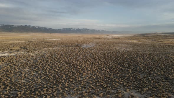 Natural Volcanic Thermal Hot Springs on Desert