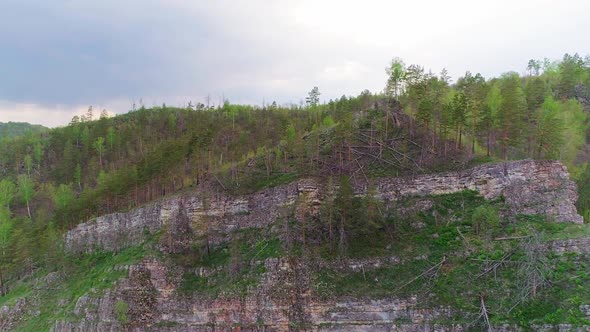 Aerial Video of Mountains and Forest on a Summer Day