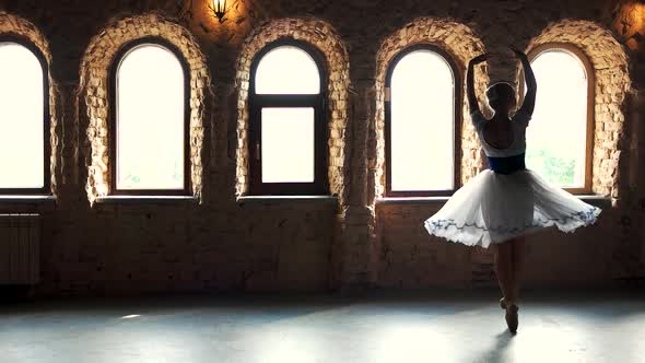 Young Classical Ballet Dancer Woman in Dance Class