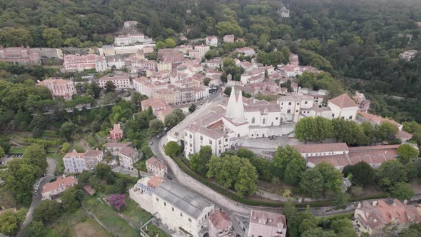 Sintra National Palace or Town Palace, landmark royal building of Sintra, Portugal