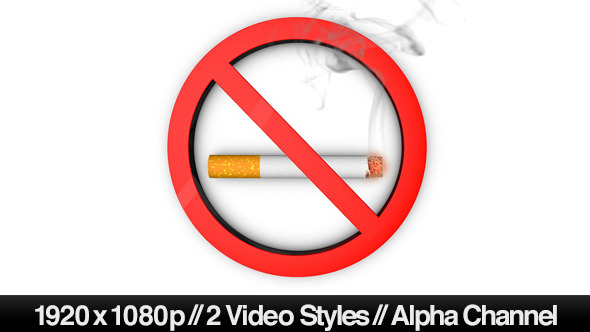 Cigarette No Smoking Symbol Animation - 2 Styles