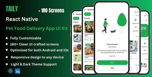 Taily - Pet Food Delivery React Native CLI App Ui Kit