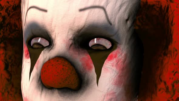 Close up of a horror clown