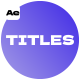 Modern Titles Animation - VideoHive Item for Sale