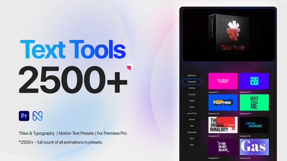 Text Tools for Premiere Pro - Titles, Typography, Motion Presets, Call Outs