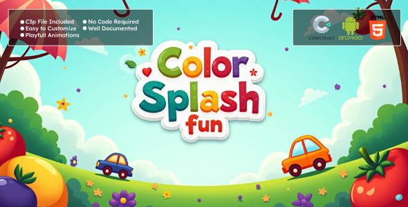 Color Splash Fun Game - Educational Color Learning Game | HTML5 + Android + Construct 3