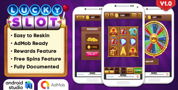 Lucky Slot - Slot Machine Game Android Studio Project with AdMob Ads + Ready to Publish