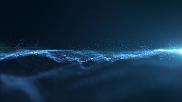 Futuristic Flowing Particles Wave