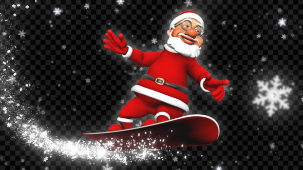 3D Santa Snowboard (5-Pack)