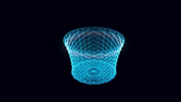 Wooden Basket Hologram Rotating Hd