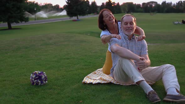 Romantic Senior Couple Love Enjoying Life Outdoors