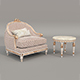 Classic European Style Coffee Table and Armchair 30 - 3DOcean Item for Sale