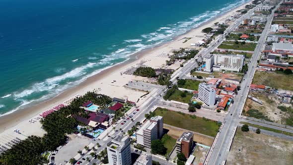 Tropical beach scenery of Fortaleza. Northeast Brazil. Ceara state.