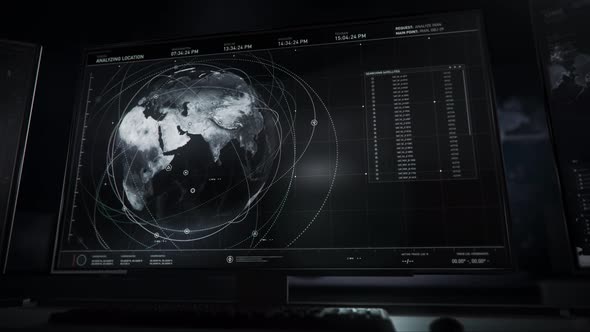 Futuristic Military Aircraft Base Matrix Tracking Surveillance Software alt