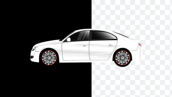 White Car Animation 4K