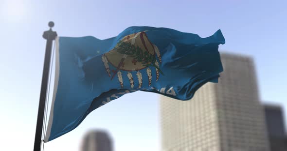 Oklahoma state flag waving