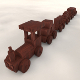 Wooden Train Car Toy Nurbs Based - 3DOcean Item for Sale