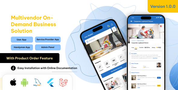 HandyHue - Multi Provider On Demand App | Service Booking App | Home Service App | Product booking