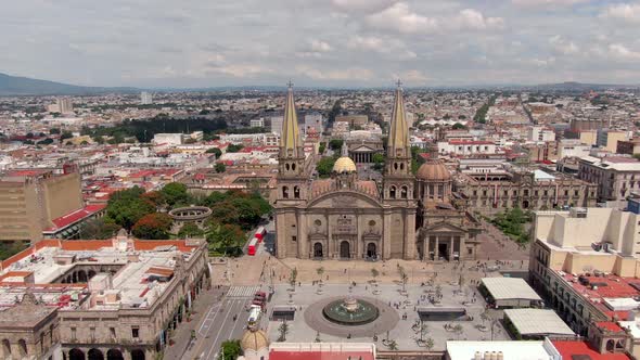 Guadalajara Cathedral And City Hall - Exterior View Of Cathedral of the Assumption of Our Lady In Me