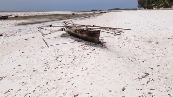 Ocean Low Tide Near the Coast of Zanzibar Island Tanzania