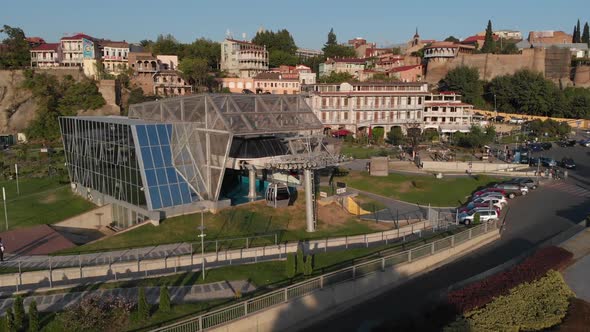 View of the Lift Station of the Cable Car From Which the Cab Leaves