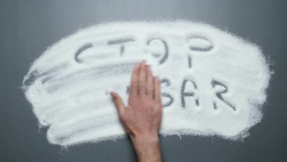 Stop sugar handwriting revealing. Sugar free. White death. Stop diabetes.