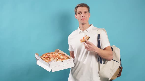 Good-looking Man with Pizza