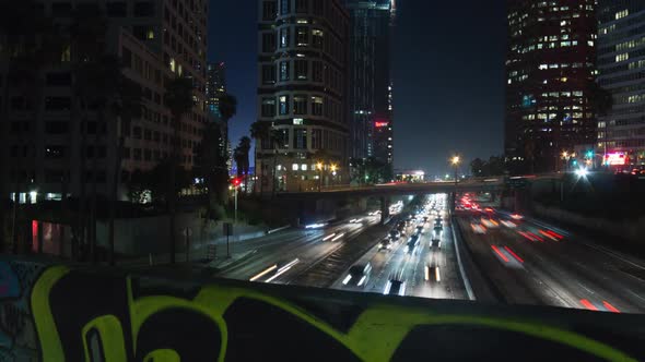 Downtown City Traffic at Night
